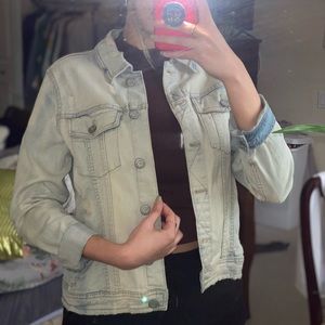 Aeropostale Light Wash Distressed Denim Jacket